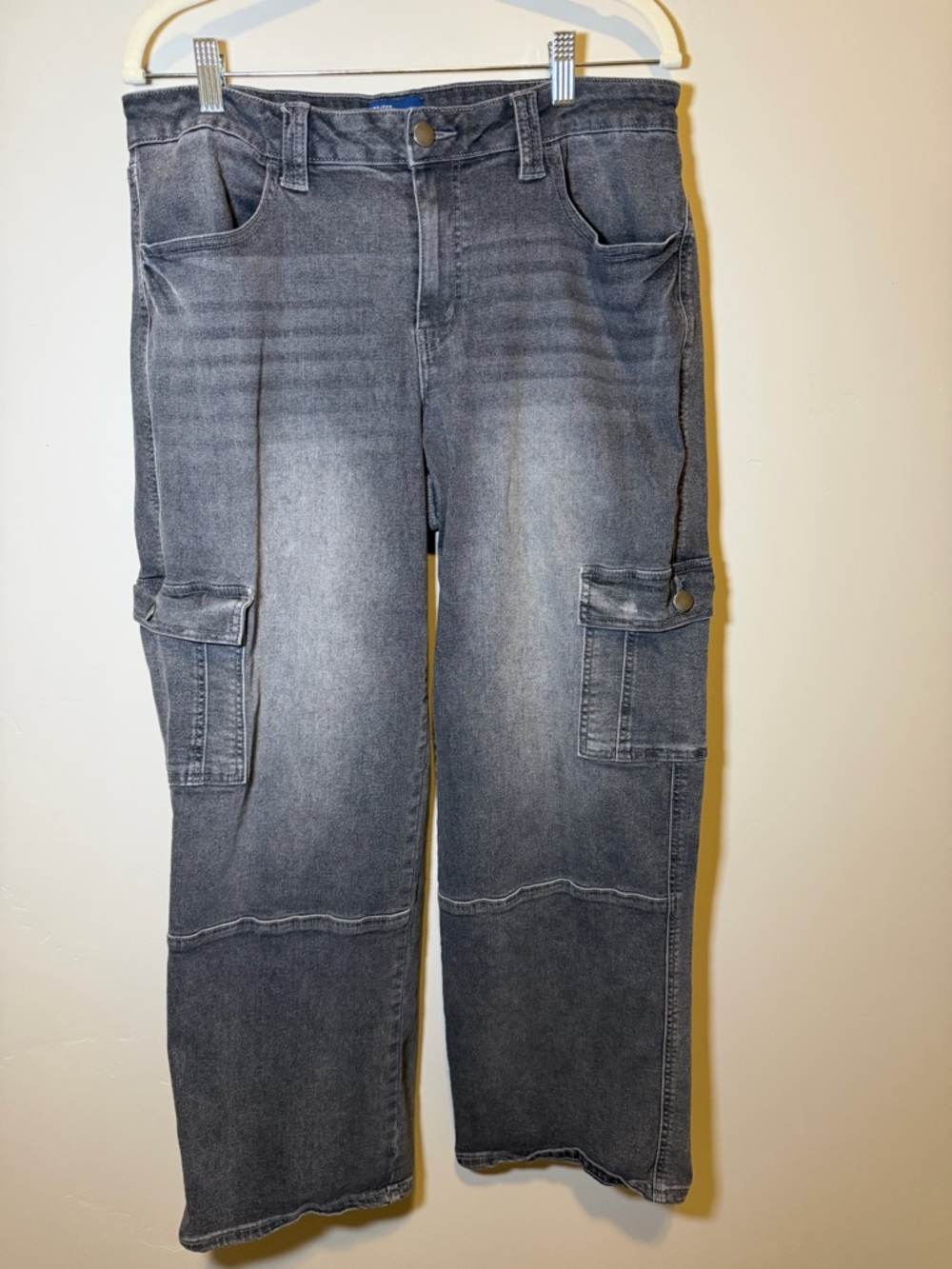 Gray Cargo Jeans Pants